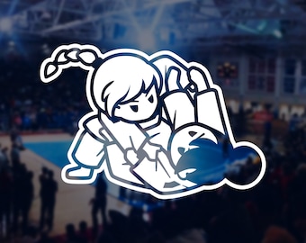 Girls BJJ Vinyl Decal Sticker - Rolling - Distant Klash