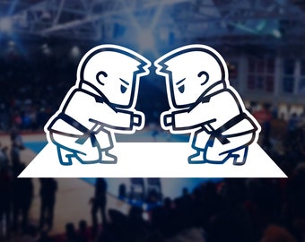 Boys BJJ Vinyl Decal Sticker - Fist Bump - Distant Klash
