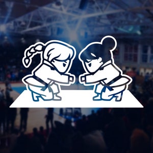 Girls BJJ Vinyl Decal Sticker - Fist Bump - Distant Klash