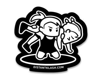 Girls Wrestling Fireman Sticker Accessory - Distant Klash