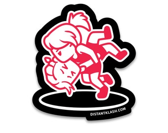 Girls Wrestling Head and Arm Sticker - Distant Klash