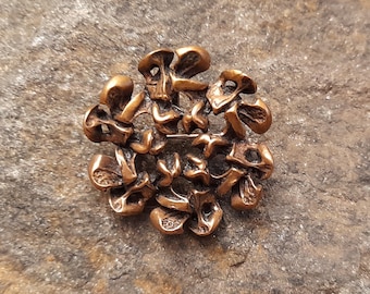 Broche de diseñador de bronce vintage noruego Studio Else & Paul / colgante de alfiler - ENVÍO GRATIS