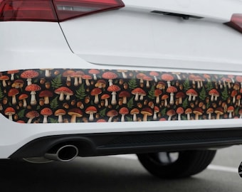 Autumn Mushroom Bumper Sticker, Fall Toadstool Vinyl Decal, Cottagecore Car Sticker, Nature Lover Gift