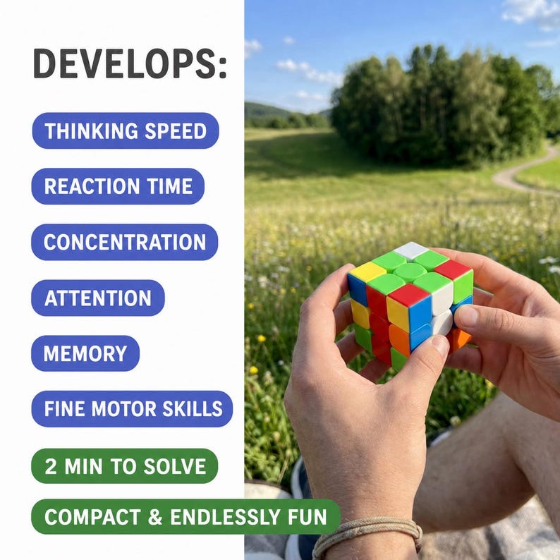 Classic 3x3 Puzzle Cube, Speed Cube Logic Puzzle, Brain Teaser Desk Toy ...