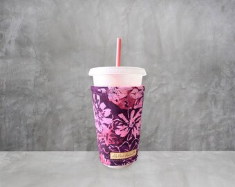 Pink Floral Coffee Cozy: Insulated Drink Sleeve