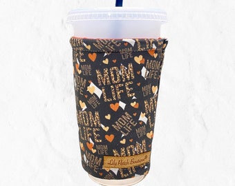 Mom Life Coffee Cozy, Iced Coffee Cozy, Leopard, Cold Brew, Coffee, Coffee Sleeve, Cup Sleeve
