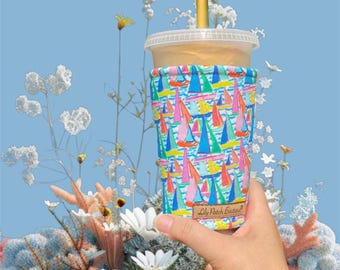 Sailboat Cup Cozy: Insulated Drink Sleeve, Iced Coffee Cozy