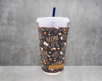 Mom Life Coffee Cozy, Iced Coffee Cozy, Leopard, Cold Brew, Coffee, Coffee Sleeve, Cup Sleeve