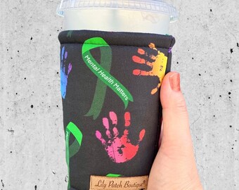 Mental Health Awareness, Selfcare, Coffee Cozy, Cold Brew, Coffee, Iced Coffee, Cozy, Drink Cozy, Cup Sleeve, Insulated Drink Sleeve
