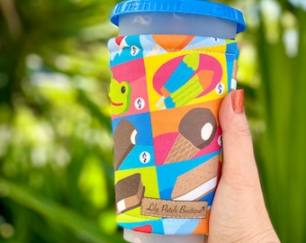 Ice Cream Coffee Cozy, Iced Coffee Cozy, Drink Cozy, Cup Sleeve, Insulated Drink Sleeve