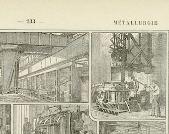 Industrial metallurgy engineer gift 1922. Vintage metall print Gift for engineering industrial Metalsmith technology office decor. For dad