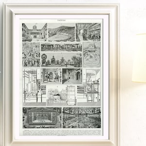 1936 Antique theatre poster. Black & white vintage home theater decor. Theatre gifts. Teacher gift. Office decor. Arts goer student