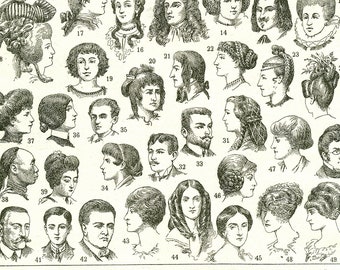 Historical Hairstyle Poster 1922 Vintage Hair Style - Etsy Historical Hairstyle Poster 1922 Vintage Hair Style - Etsy