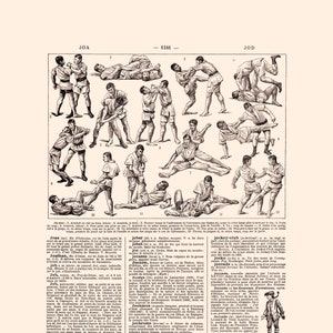 Large Jiu Jitsu poster vintage reprint. Combat sport print Judo poster for Dojo decor. Sports art. Off white sports poster 18x24 24x36 12x16
