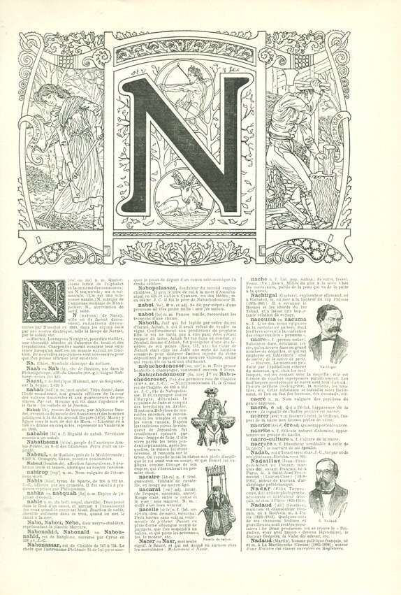 Lettre N Vintage 1908 Lettre Alphabet Calligraphie Illustration Vintage Page de Dictionnaire Anne Lo