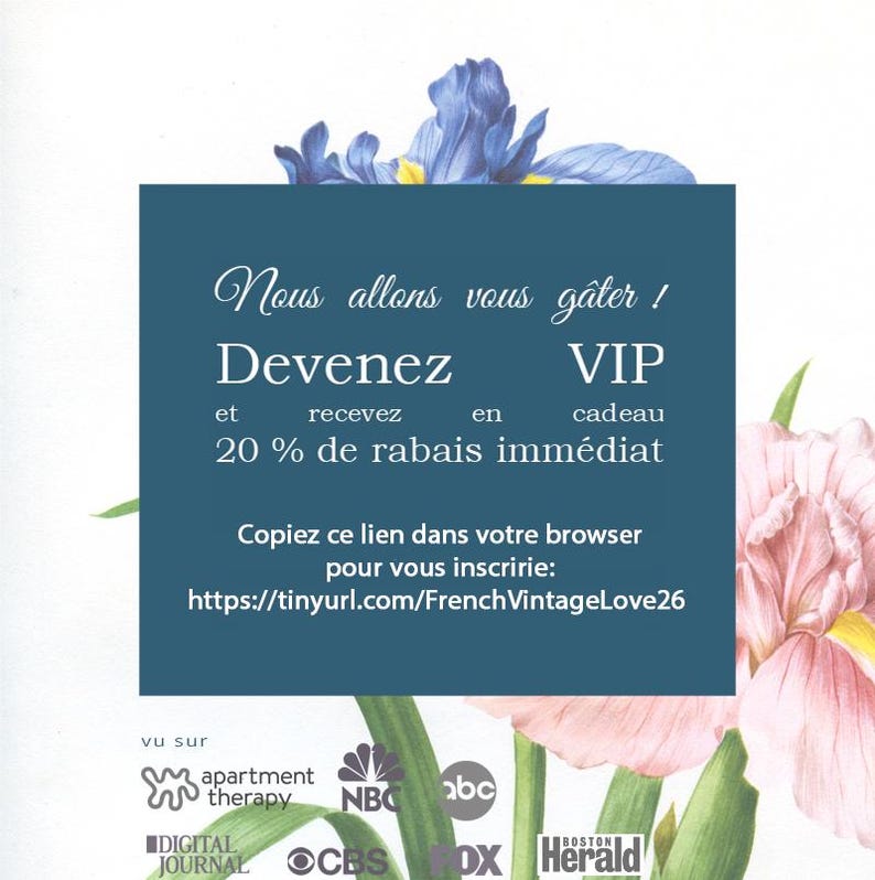 The image is a promotional flyer for a French-themed event, featuring a blue background with a floral design and text in French.