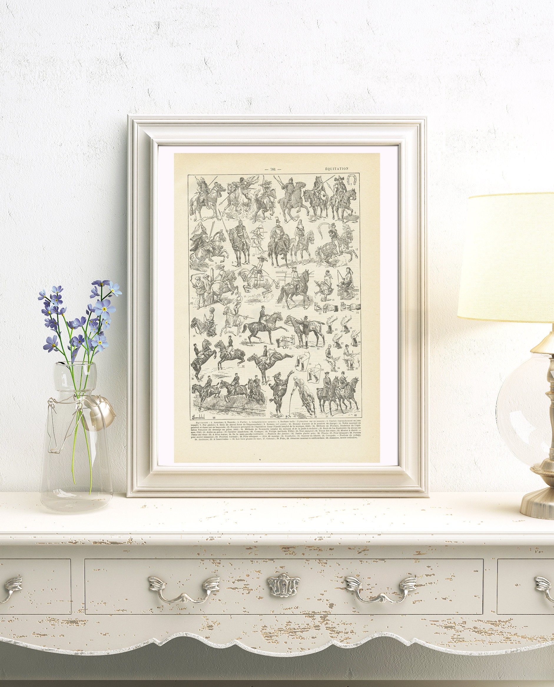 1922 Equitation Illustration Vintage Équestre Gravure d'équitation Illustration de Chevaux Cadeau Po