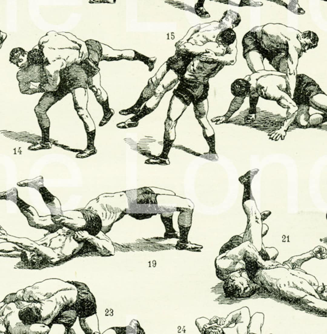 1922 French Print Vintage Wrestling Poster Antique Wrestling Print 1922 French Print Vintage Wrestling Poster Antique Wrestling Print