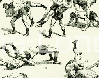 French Wrestling Art - Etsy