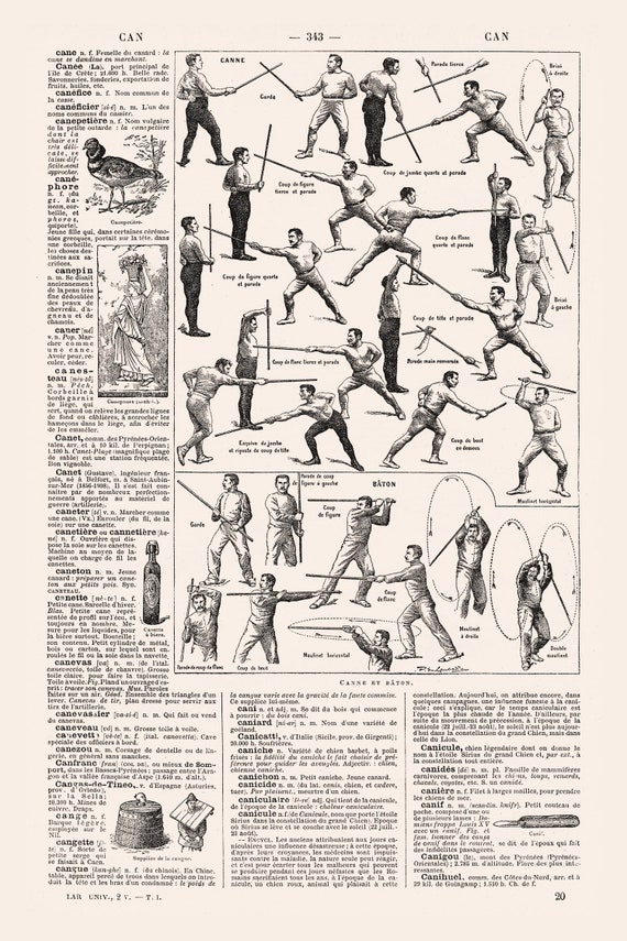 Large Stick Fighting Poster. Martial Arts Gift. Fencing Art