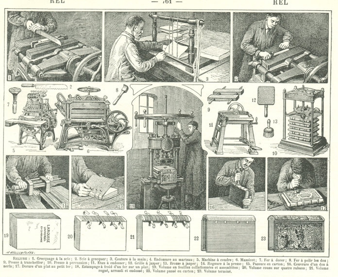 1922 Illustration de Reliure Vintage Cadeau Pour Relieur Dictionnaire Français