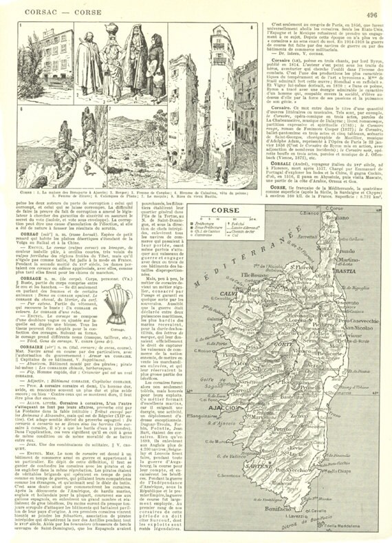 Corse Carte Vintage 1936 Ancienne de Corse Carte Ancienne Cadeau Vintage