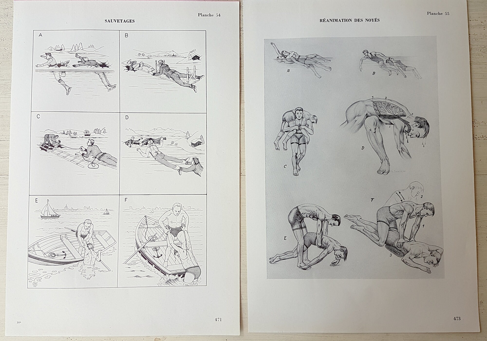 Paires d'illustrations Médicales de Sauvetage Vintage 1962. Décoration Cabinet Cadeau Pour Docteur É