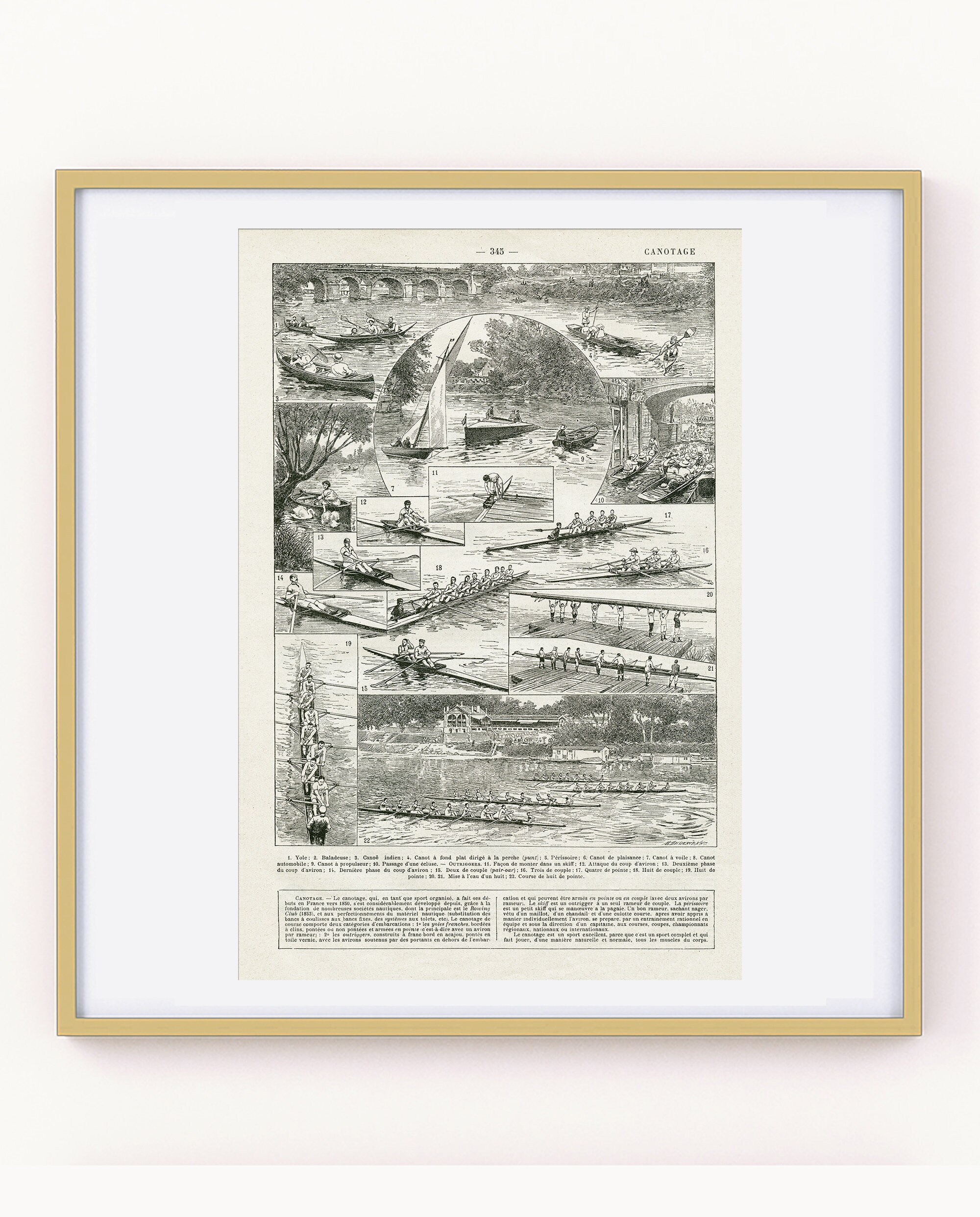 45x60 cm Affiche De Canotage