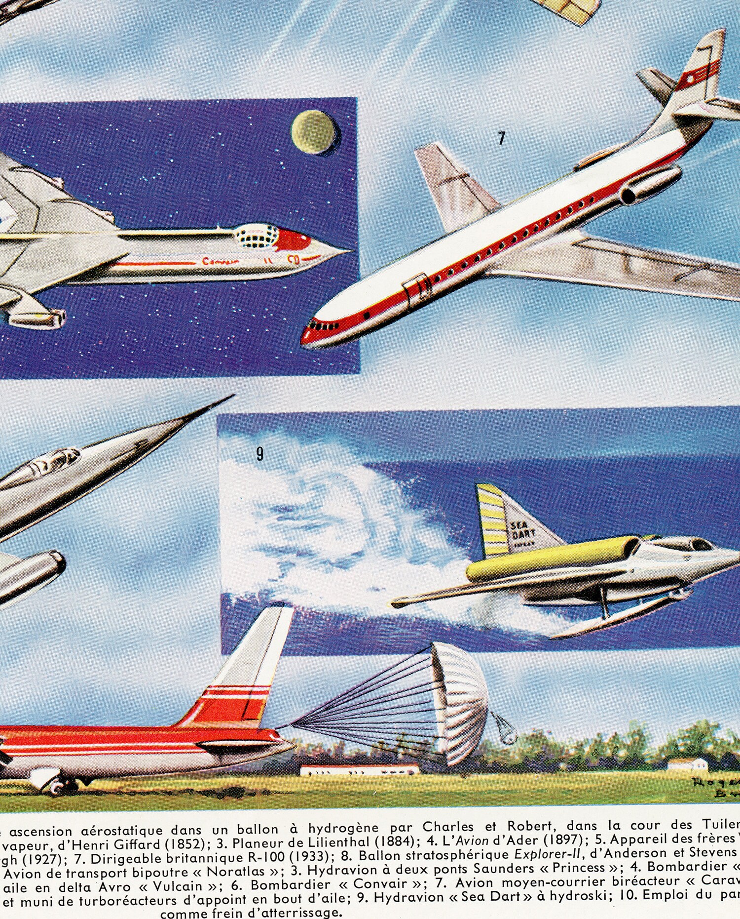 Carta da parati Aereo | Aereo vintage colorato turchese decorativa