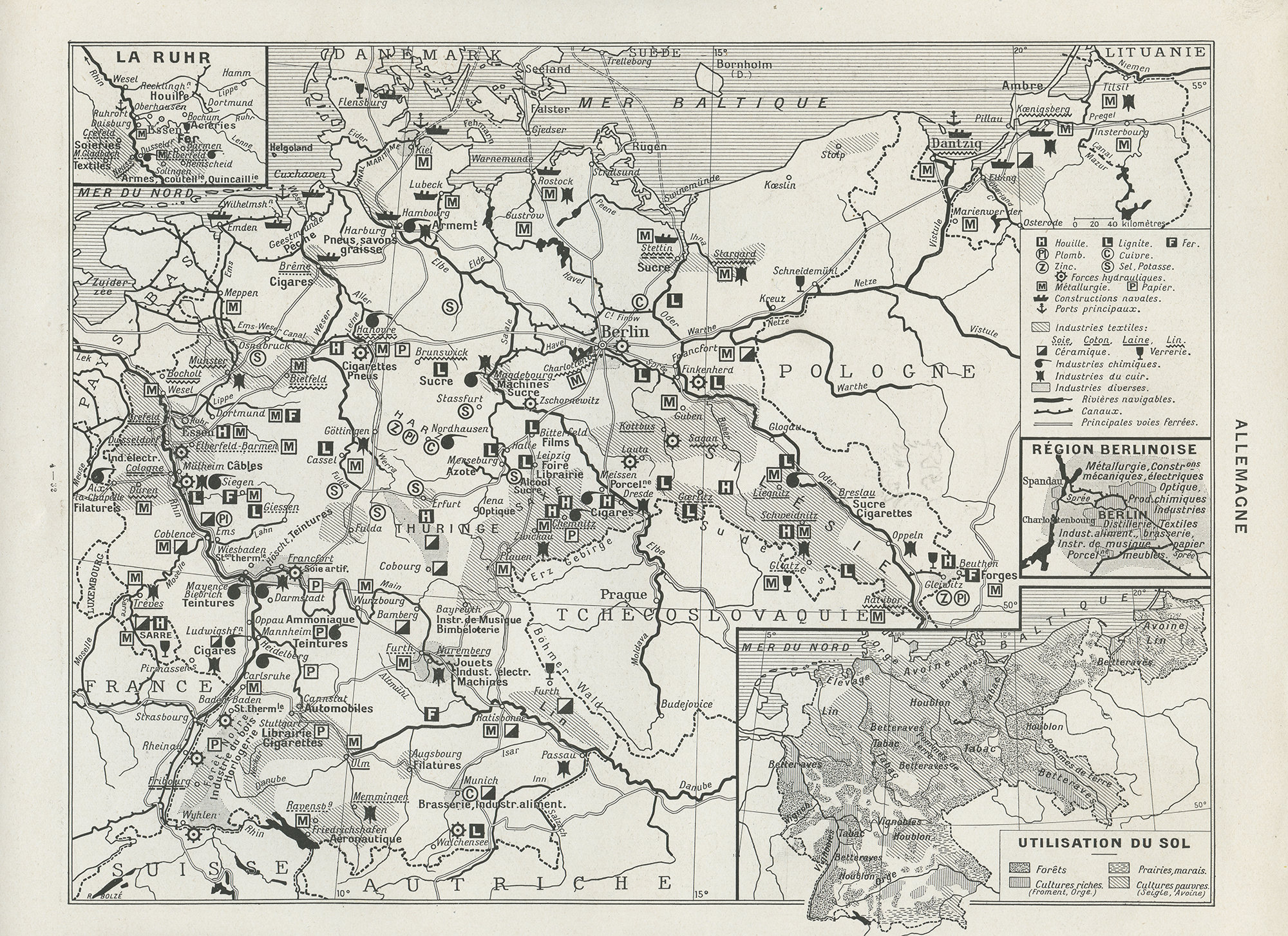 1936 Vintage Deutschland Karte von Deutschland. Landkarte. Etsy