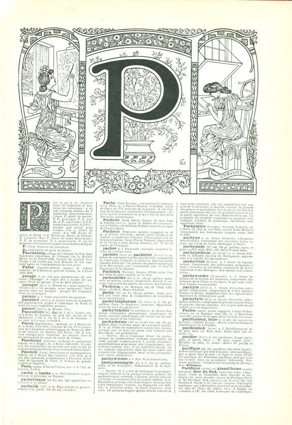 Lettre P Vintage 1908 Initiale Monogramme Deco Salle de Classe Poster Lettre Calligraphie Londez