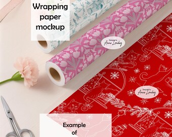Cozy Easter Wrapping paper Mockup Procreate & Smart Object Photoshop psd Festive winter mockup instant download grandmillennial