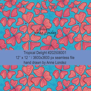 Motif textile floral tropical répétitif infini numérique en téléchargement immédiat. Papier peint moderne coloré licence commerciale
