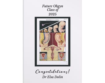 Personalized Doctor Obgyn Graduation Congratulations Postcard. Medical graduation gift for STEM students. Custom card