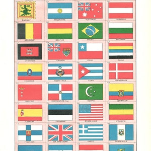 1922 Vintage national flags Vintage flag poster Countries flags country flags and names vintage flags of the world Geography gifts