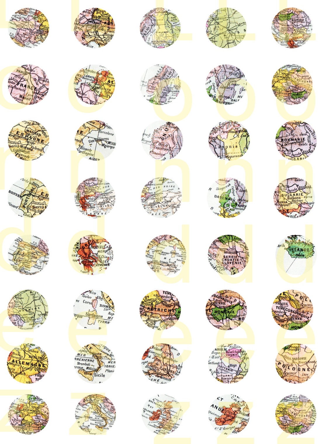 Printable Map French Map Printable Vintage Europe Map - Etsy