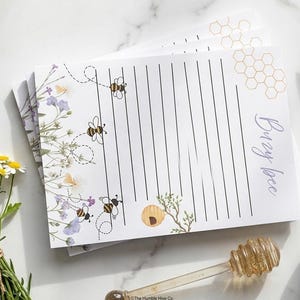Busy Bee Notepad | Bumblebee Floral Lined Note pad