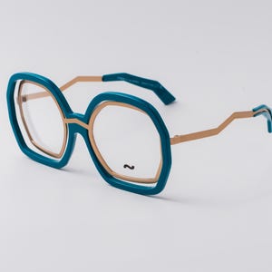 Harrison | Handmade Italian Geometric Eyeglasses | Acetate & Stainless Steel Optical Frame | Made in Italy