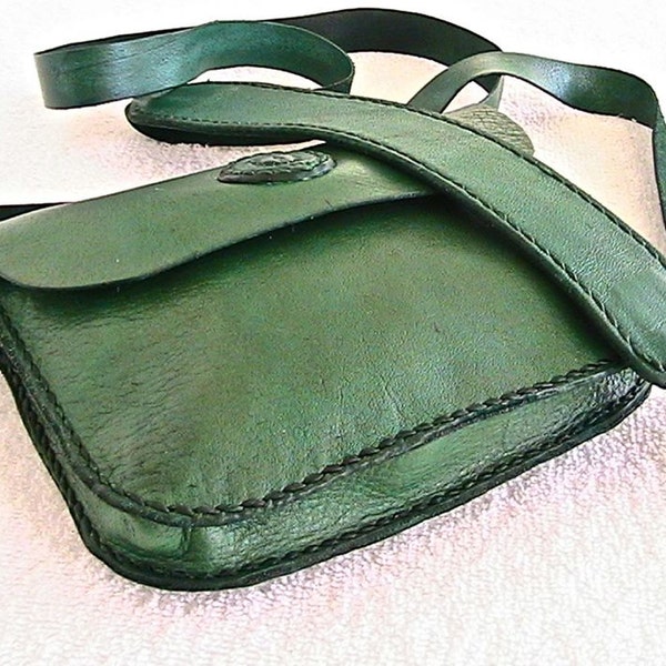 Small green leather purse