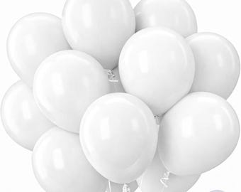 White Latex Balloons for Weddings, Birthdays, Baby Showers, Funerals, events, graduations, ceremonies, Balloon Garlands