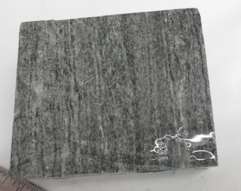 Large Gray Marbled Carving Stone, Soapstone for Peace Pipe, Soap Stone 32M