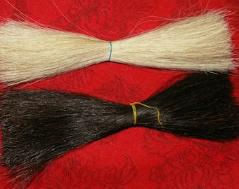 9" Black or Blond Horse Hair, 2 oz Bundles, Craft Supply