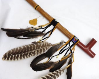 24"  Apache Made Minnesota, Catlinite Ceremonial Peace Pipe  G7