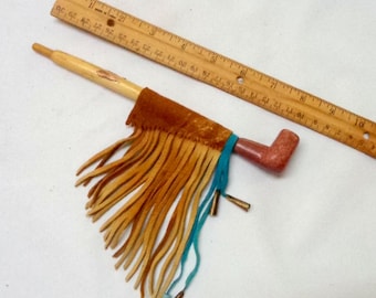8" Miniature  Peace pipe, Catlinite, Minnesota Pipestone, Apache Made