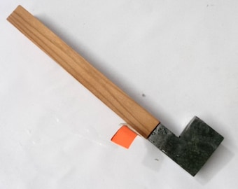 8" Make Your Own Native American Peace Pipe Kit, Peacepipe, Holes Drilled, Black Steatite A8