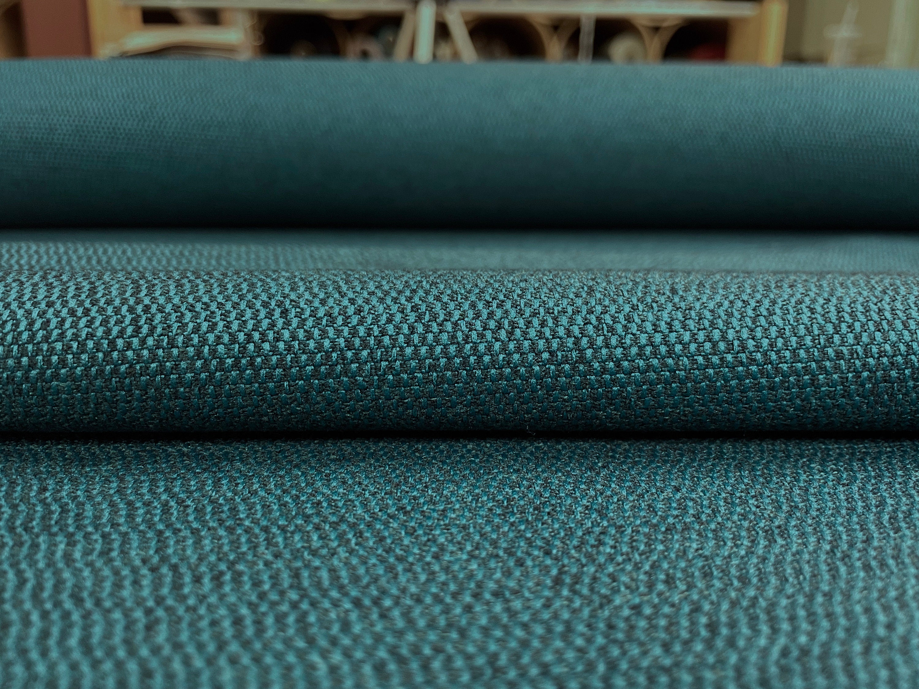 4.25 Yds Maharam Messenger Hunter Blue Green 094 Polyester 4.25 Yds Maharam Messenger Hunter Blue Green 094 Polyester