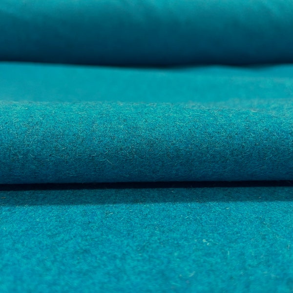 4.5 yd Buzzispace Bright Ocean Blue Green Woven Wool Upholstery Fabric F