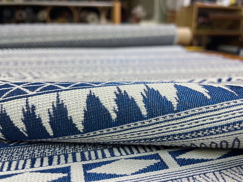 Knoll Holbrook Indigo Blue Geometric Stripe Upholstery Fabric - Etsy