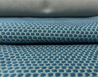 12.875 yds HBF Poppy Pool Blue  Nubby Cotton Blend Upholstery Fabric MSRP 450 - BW