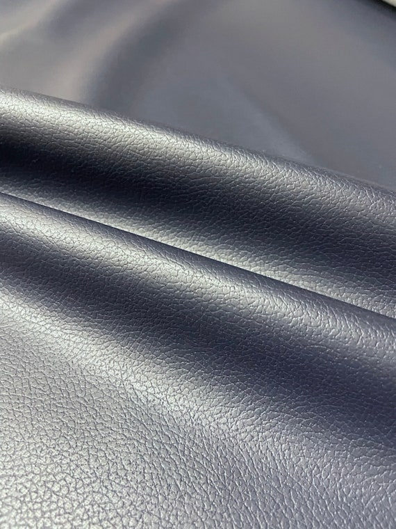 Navy blue leather upholstery fabric top